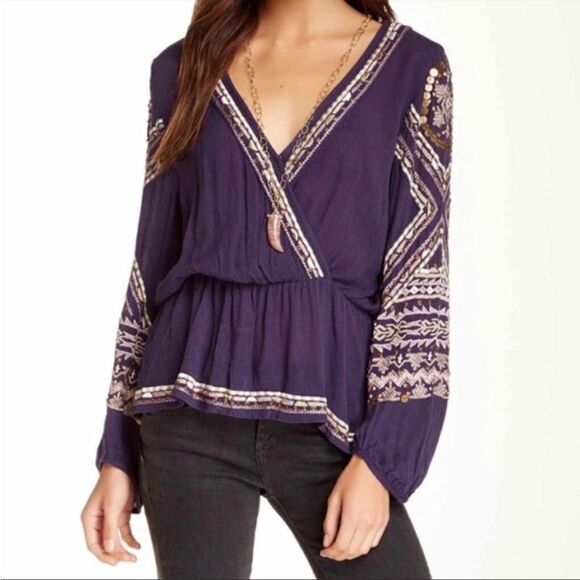 Free People Boho Stitch Up Your Heart Blouse - Picture 10 of 11